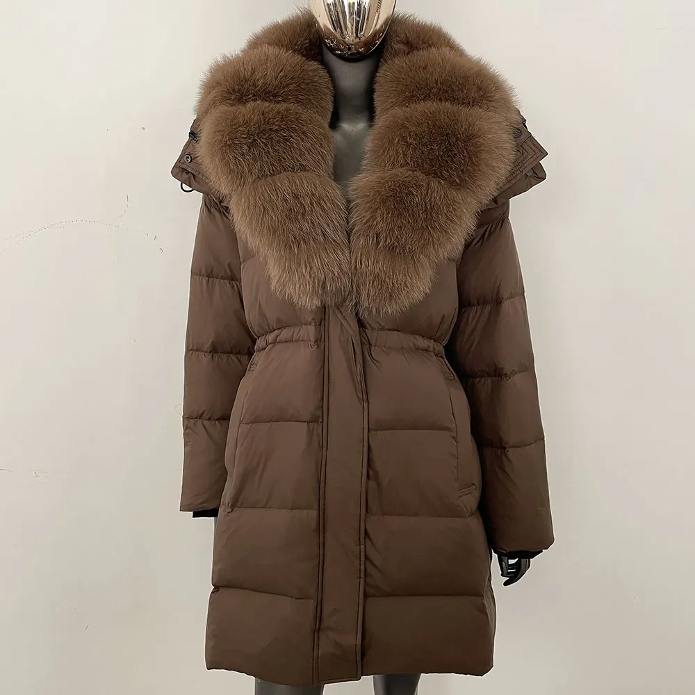 Street Fashion Store - Real Fur Jacket Fashion Hooded Natural