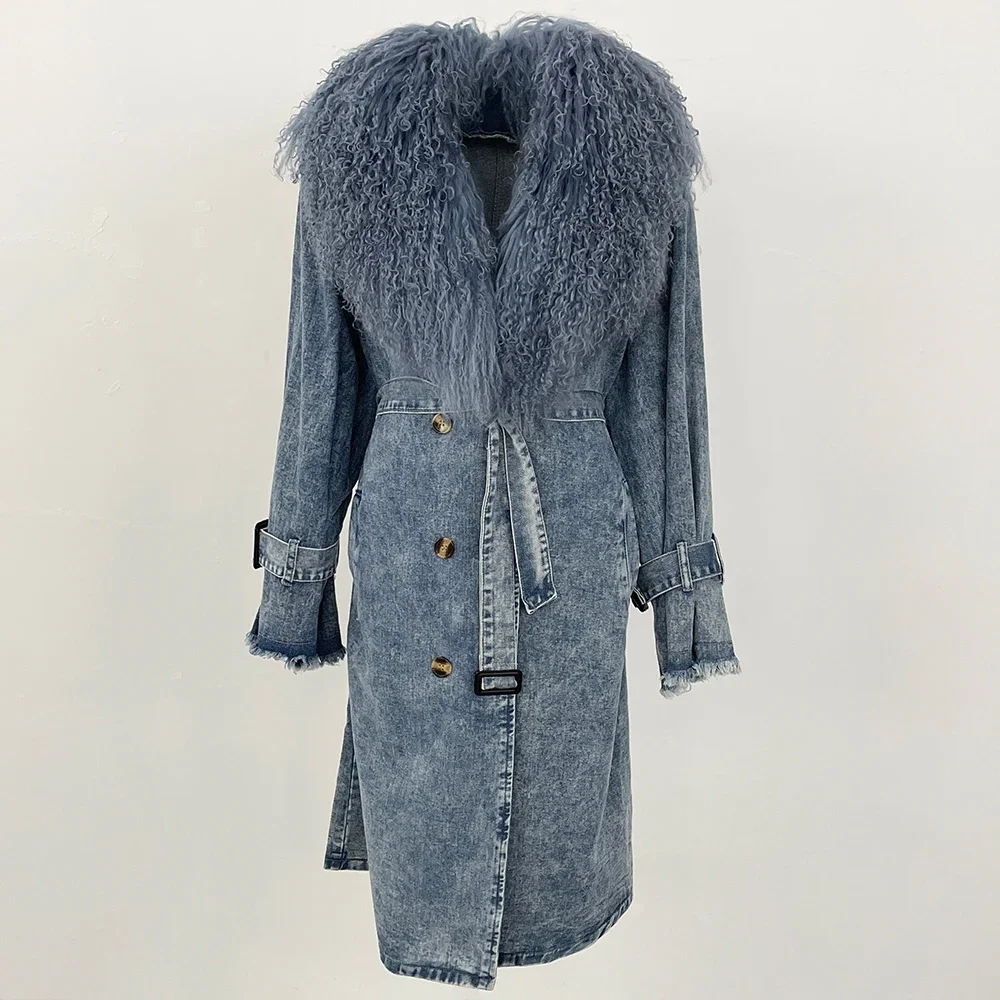 Street Fashion Store - Mongolian Fur Collar Jacket 2025 Autumn