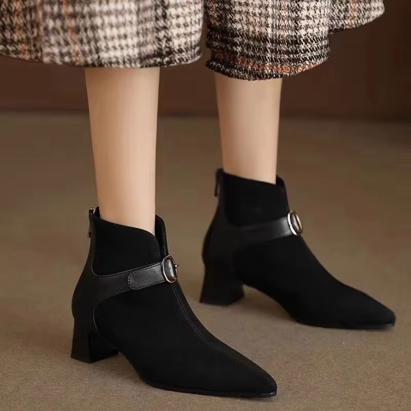 Women's Retro Suede Ankle Boot - Street Fashion Winter 2026 评论和价格