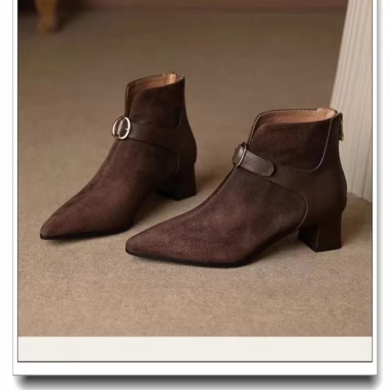 Women's Retro Suede Ankle Boot - Street Fashion Winter 2026 评论和价格