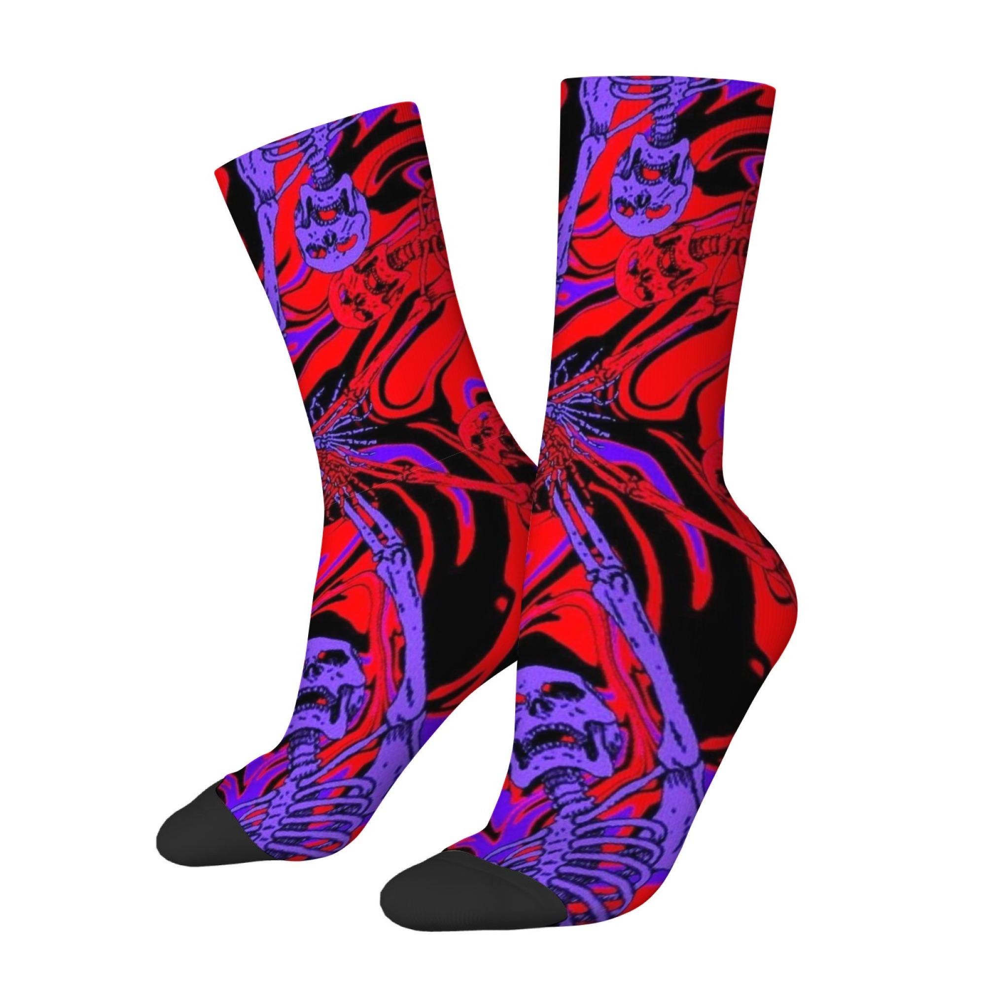 Crazy Punk Skull Men's Socks H - Street Fashion Style Youtube 评论和价格
