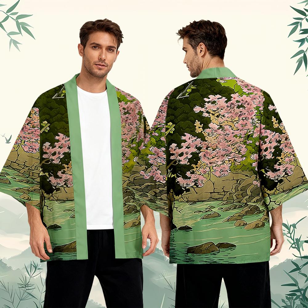 Cherry Blossom Pattern Japanes - Street Fashion Kimono 评论和价格