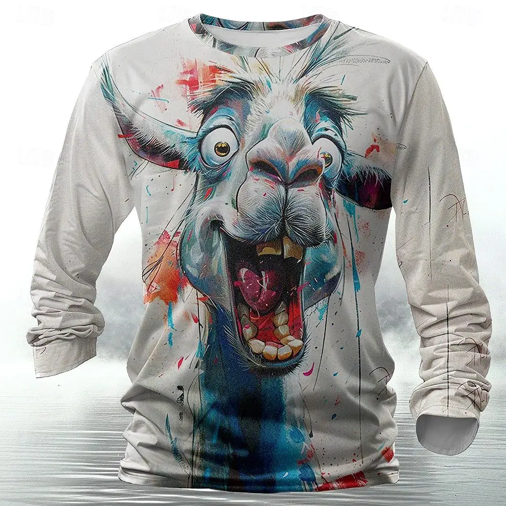 Funny 3D Animal Print Mens T S - Street Fashion Men 评论和价格