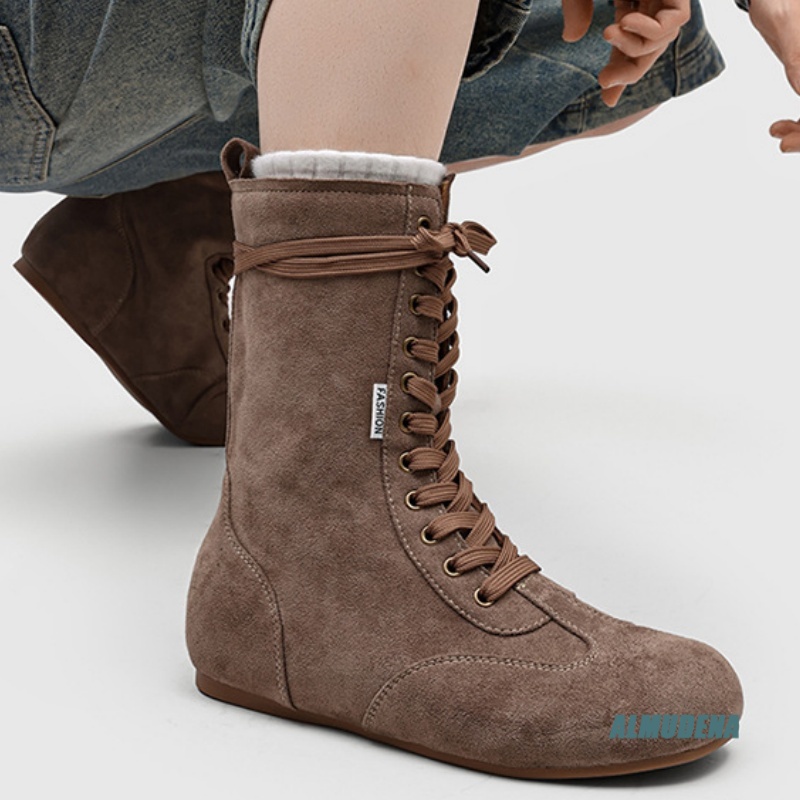 Men's Suede Mid-Calf Lace-Up B - Street Fashion Winter 2026 评论和价格