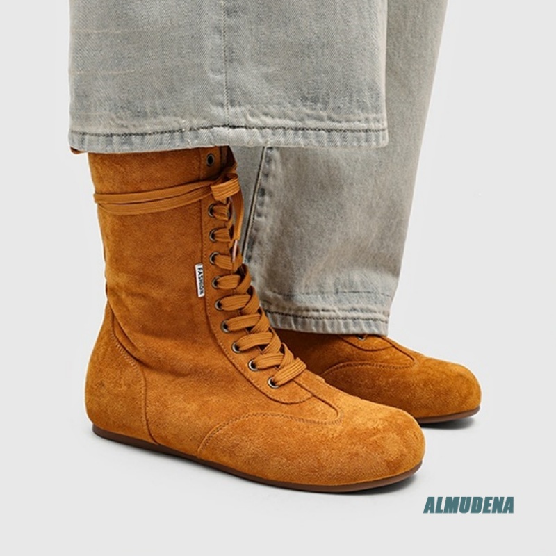 Men's Suede Mid-Calf Lace-Up B - Street Fashion Winter 2026 评论和价格