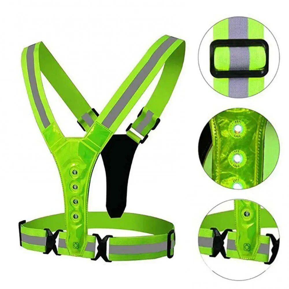 LED Running Vest Reflective Gl - Reflective Jacket Running 评论和价格