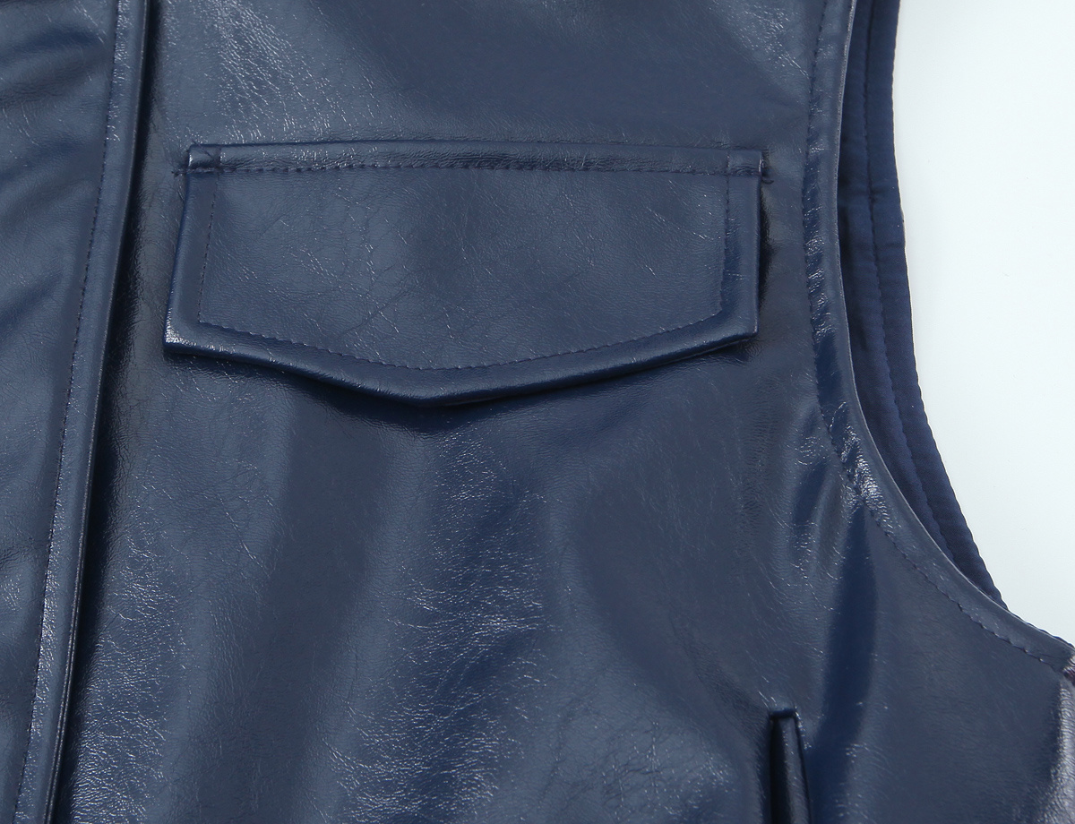KONDALA 2026 Spring Blue PU Wo - Street Fashion Vest 评论和价格